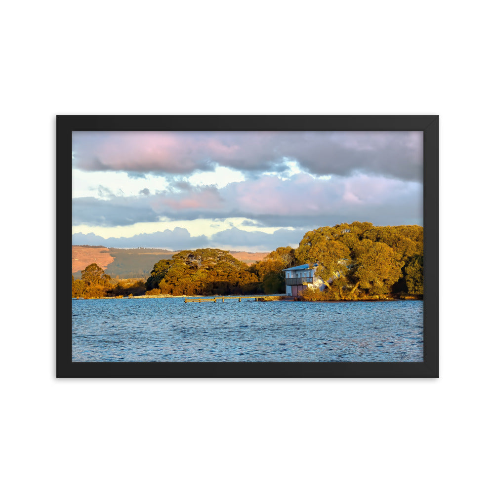 New Zealand Rotorua House Sunset Framed Photo - Tazloma