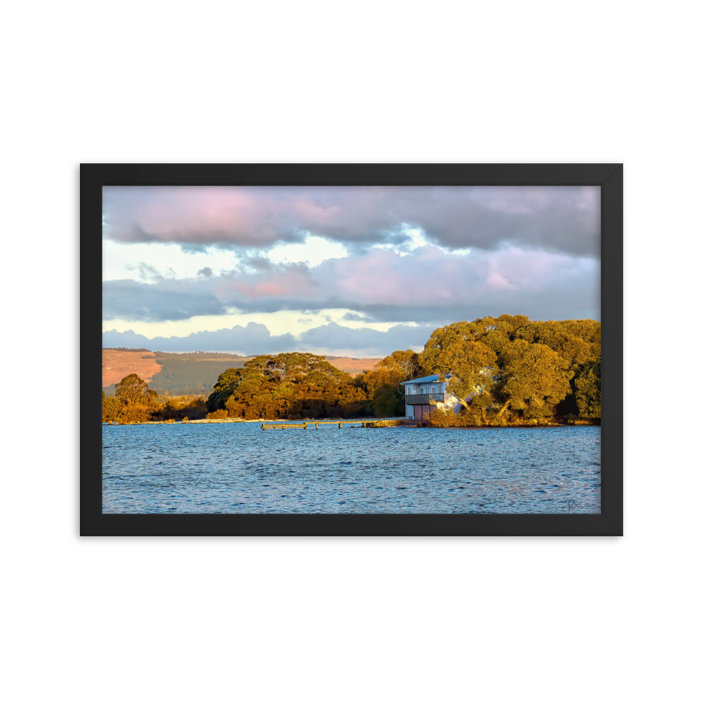 New Zealand Rotorua House Sunset Framed Photo - Tazloma