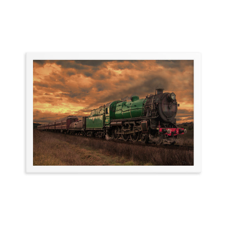 Steam Train Sunset Framed Photo - Tazloma
