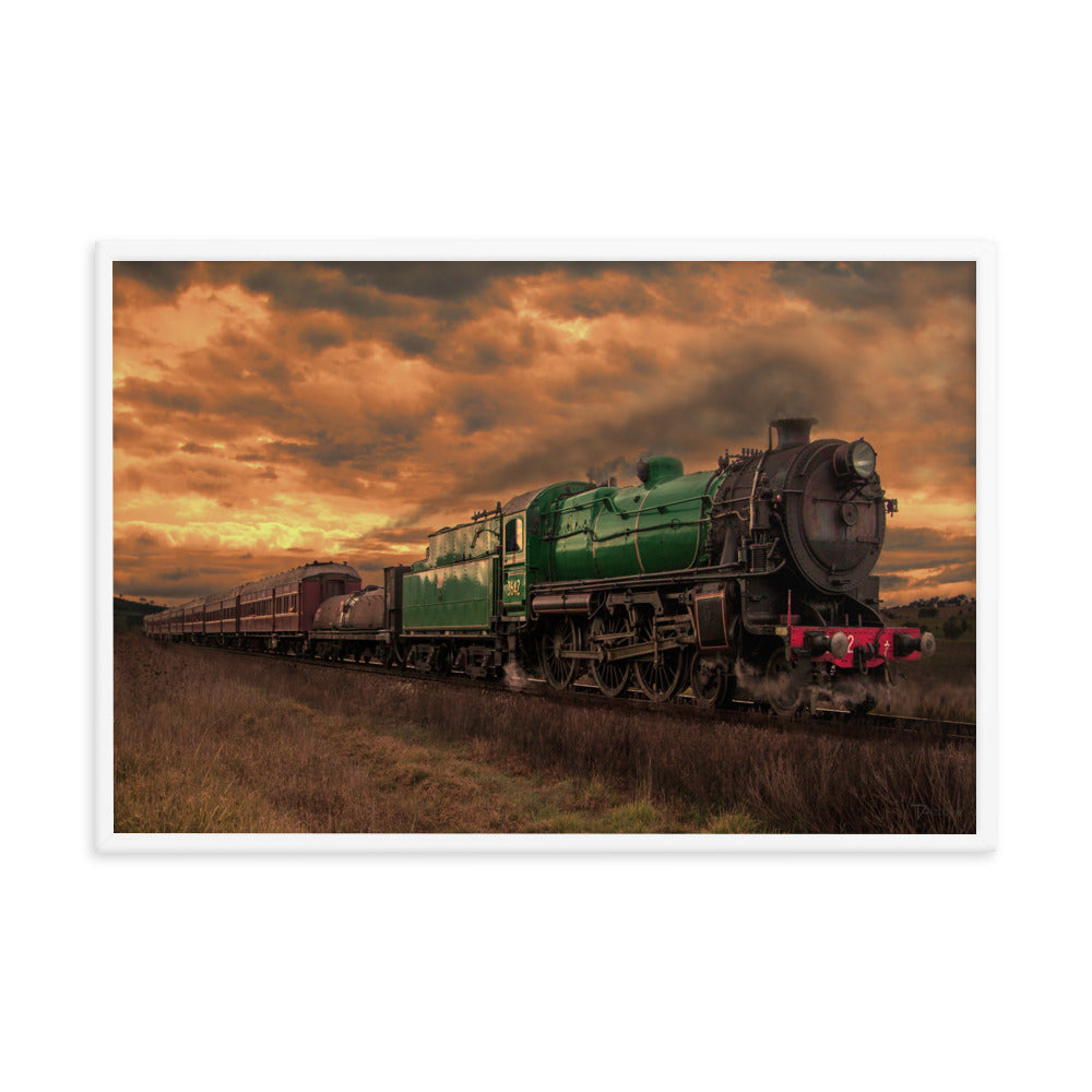 Steam Train Sunset Framed Photo - Tazloma